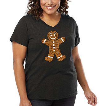 Gingerbread - Women's Plus Size Word Art V-Neck