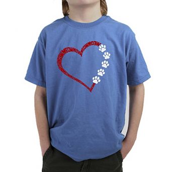 Meow Heart - Boy's Word Art T-Shirt