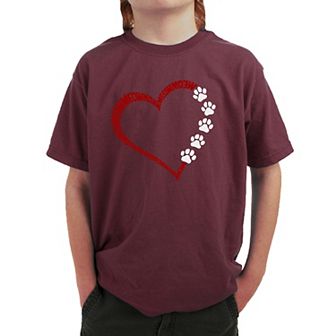 Meow Heart - Boy's Word Art T-Shirt