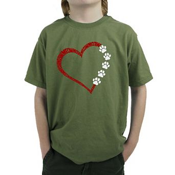 Meow Heart - Boy's Word Art T-Shirt