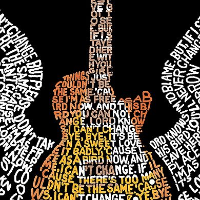 Women's Plus Size Word Art T-shirt - LYRICS TO FREEBIRD