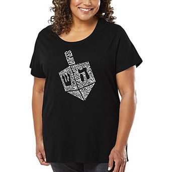 Hanukkah Dreidel - Women's Plus Size Word Art T-Shirt
