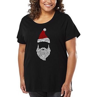 Women's Plus Size Word Art T-shirt - Santa Claus
