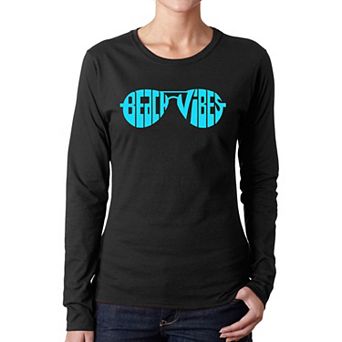 Beach Vibes - Women's Word Art Long Sleeve T-Shirt