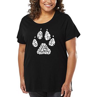 Women's Plus Size Word Art T-shirt - Dog Mom