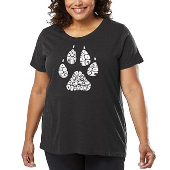 Women's Plus Size Word Art T-shirt - Dog Mom