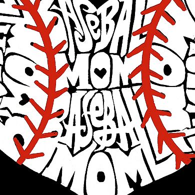 Women's Plus Size Word Art V-Neck - Baseball Mom