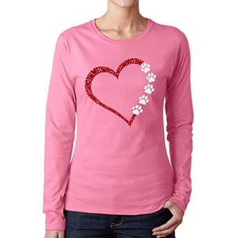 Meow Heart - Women's Word Art Long Sleeve T-Shirt