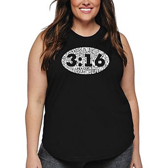 Women's Plus Size Word Art Tank Top - John 3:16