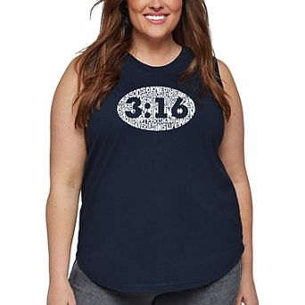 Women's Plus Size Word Art Tank Top - John 3:16