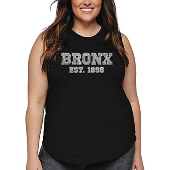Women's Plus Size Word Art Tank Top - POPULAR NEIGHBORHOODS IN BRONX, NY