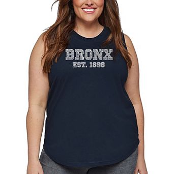 Women's Plus Size Word Art Tank Top - POPULAR NEIGHBORHOODS IN BRONX, NY