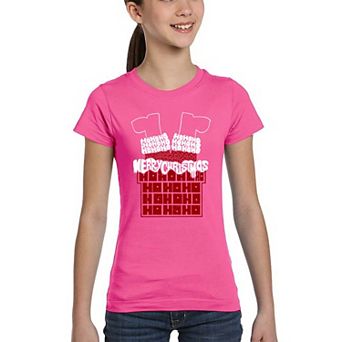 Chimney Santa - Girl's Word Art T-Shirt
