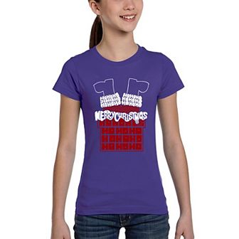 Chimney Santa - Girl's Word Art T-Shirt