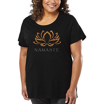 Women's Plus Size Word Art T-shirt - Namaste