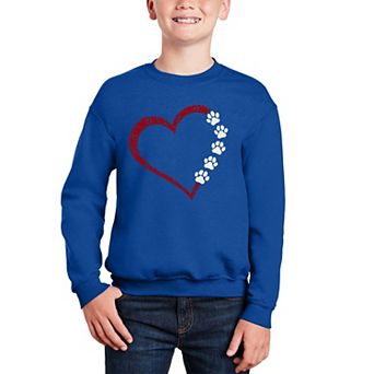 Meow Heart - Boy's Word Art Crewneck Sweatshirt