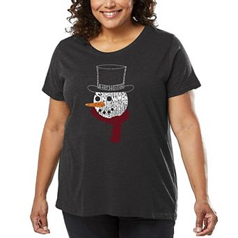 Snowman Face - Women's Plus Size Word Art T-Shirt
