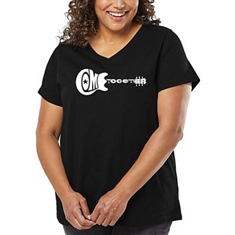 Women's Plus Size Word Art V-Neck - COME TOGETHER