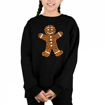 Gingerbread - Girl's Word Art Crewneck Sweatshirt