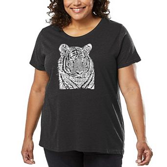Women's Plus Size Word Art T-shirt - Big Cats