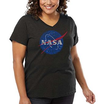 Women's Plus Size Word Art V-Neck - NASA's Most Notable Missions