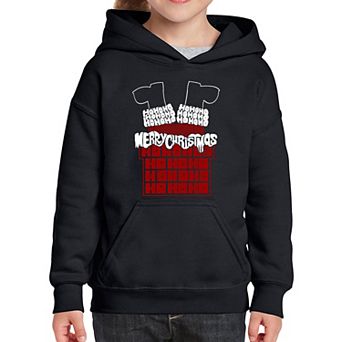 Chimney Santa - Girl's Word Art Hooded Sweatshirt