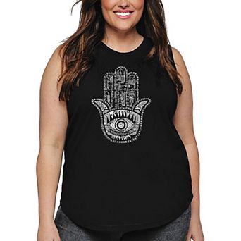 Women's Plus Size Word Art Tank Top - Hamsa