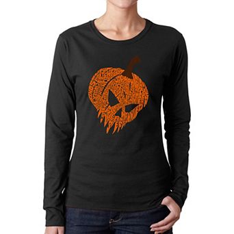 Evil Pumpkin - Women's Word Art Long Sleeve T-Shirt