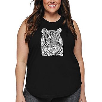 Women's Plus Size Word Art Tank Top - Big Cats