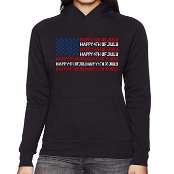 Happy 4th of July - Women's Word Art Hooded Sweatshirt