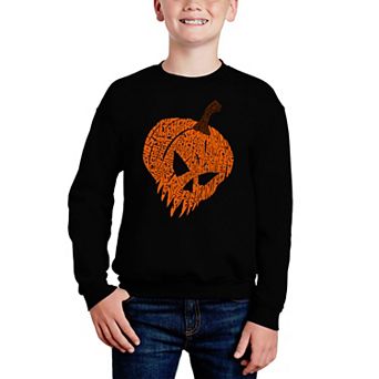 Evil Pumpkin - Boy's Word Art Crewneck Sweatshirt