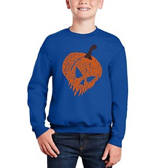 Evil Pumpkin - Boy's Word Art Crewneck Sweatshirt