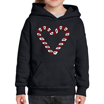 Candy Canes - Girl's Word Art Hooded Sweatshirt