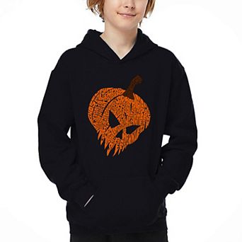 Evil Pumpkin - Boy's Word Art Hooded Sweatshirt