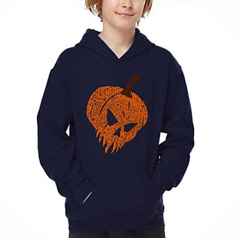 Evil Pumpkin - Boy's Word Art Hooded Sweatshirt