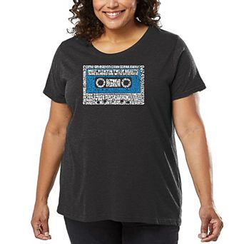 Women's Plus Size Word Art T-shirt - 80s One Hit Wonders