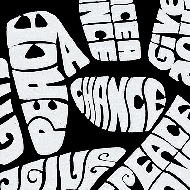 Women's Plus Size Word Art V-Neck - PEACE FINGERS