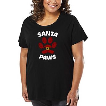 Santa Paws - Women's Plus Size Word Art T-Shirt