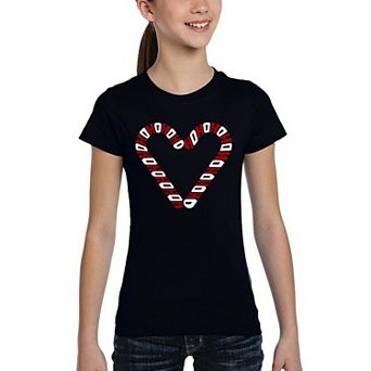 Candy Canes - Girl's Word Art T-Shirt
