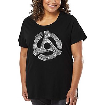 Women's Plus Size Word Art T-shirt - Record Adapter