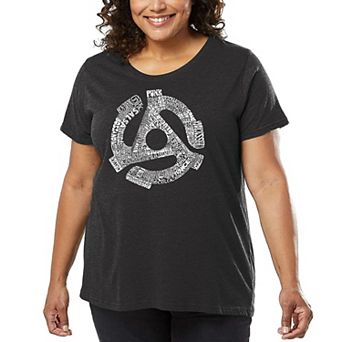 Women's Plus Size Word Art T-shirt - Record Adapter