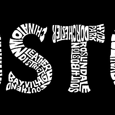 Women's Plus Size Word Art V-Neck - BOSTON NEIGHBORHOODS