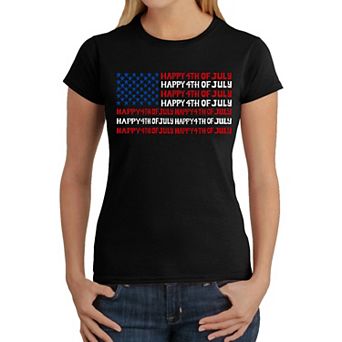 Happy 4th of July - Women's Word Art T-Shirt