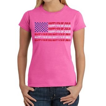 Happy 4th of July - Women's Word Art T-Shirt
