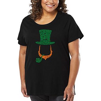 Women's Plus Size Word Art T-shirt - Leprechaun