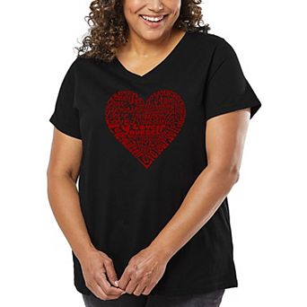 Love Yourself - Women's Plus Size Word Art V-Neck