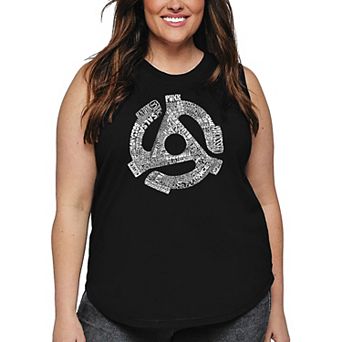 Women's Plus Size Word Art Tank Top - Record Adapter