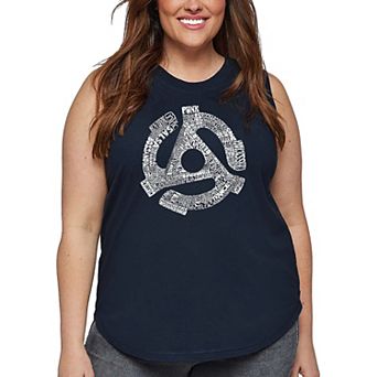 Women's Plus Size Word Art Tank Top - Record Adapter
