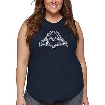 Women's Plus Size Word Art Tank Top - Finger Heart