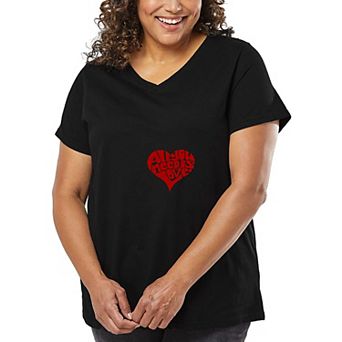 All You Need is Love - Women's Plus Size Word Art V-Neck
